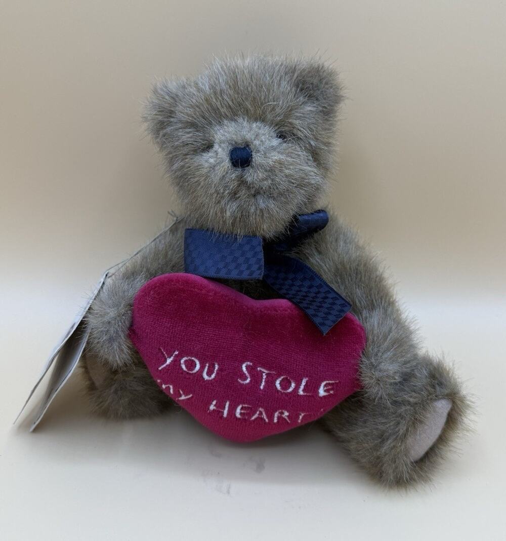 Boyds Head Bean Collection Teddy Bear You Stole My Heart Plush 8” w/ Tag